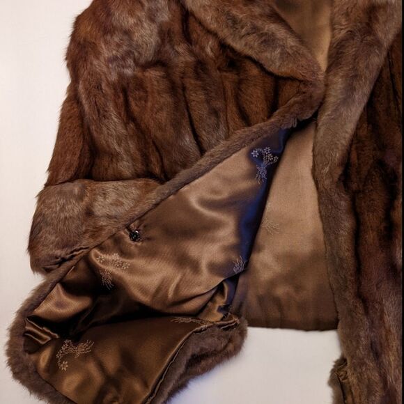 Vintage 50s 60s Hansen & Son Fine Furs Chicago Mink Cape‎ Stole Caplet - Picture 5 of 16